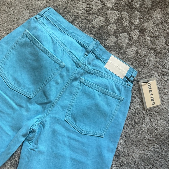 GRLFRND DENIM REVOLVE BLUE MID RISE JEANS. - Picture 5 of 5